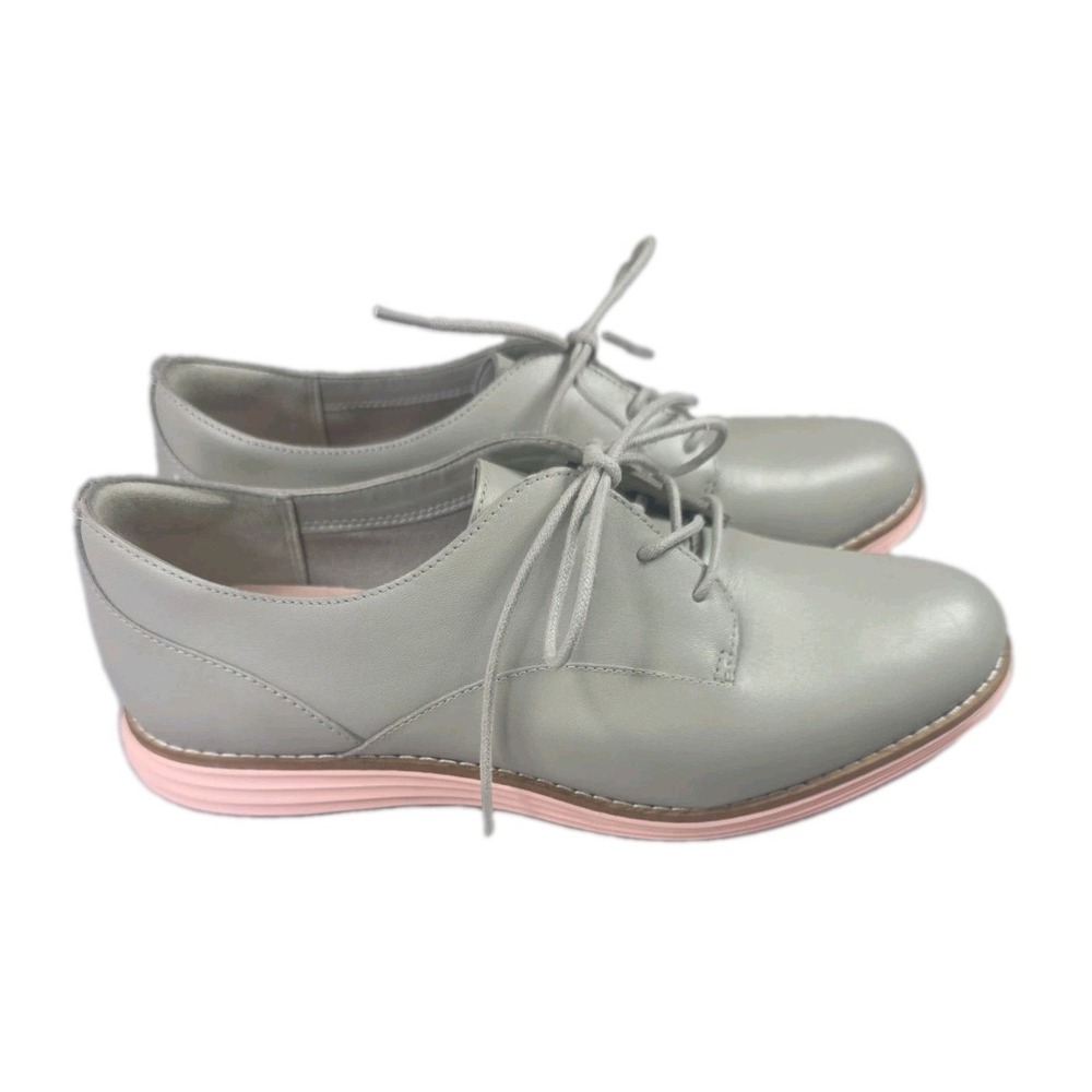 Cole Haan NWOB Original Grand Gray/Pink Leather Oxford 2019 Women's 6.5B W17145 - Picture 6 of 15